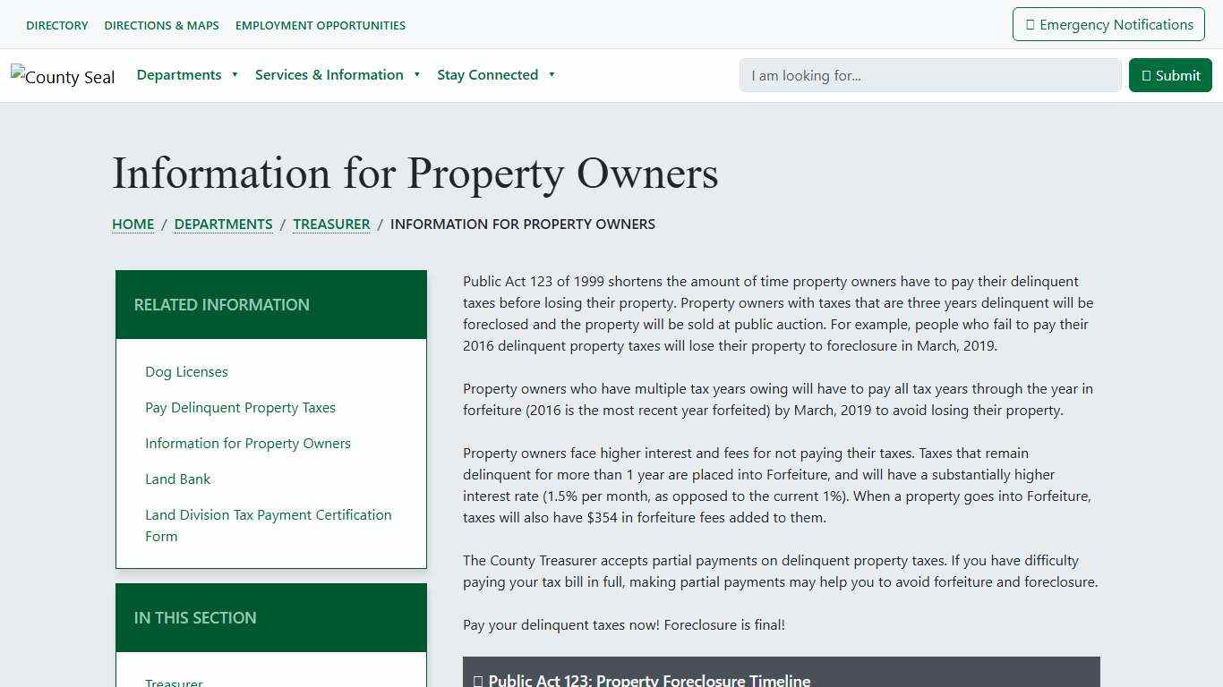 County of Saginaw, MI - Information for Property Owners